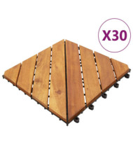 Tuiles de terrasse 30 pcs Marron 30x30 cm Bois massif d'acacia | Mobilier & Déco