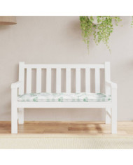 Coussin de banc de jardin motif de feuilles 120x50x7 cm tissu | Mobilier & Déco