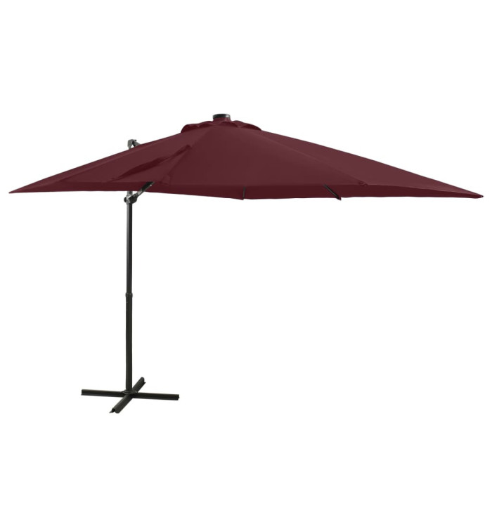 Parasol de jardin en porte-à-faux avec mât et lumières LED | Mobilier & Déco