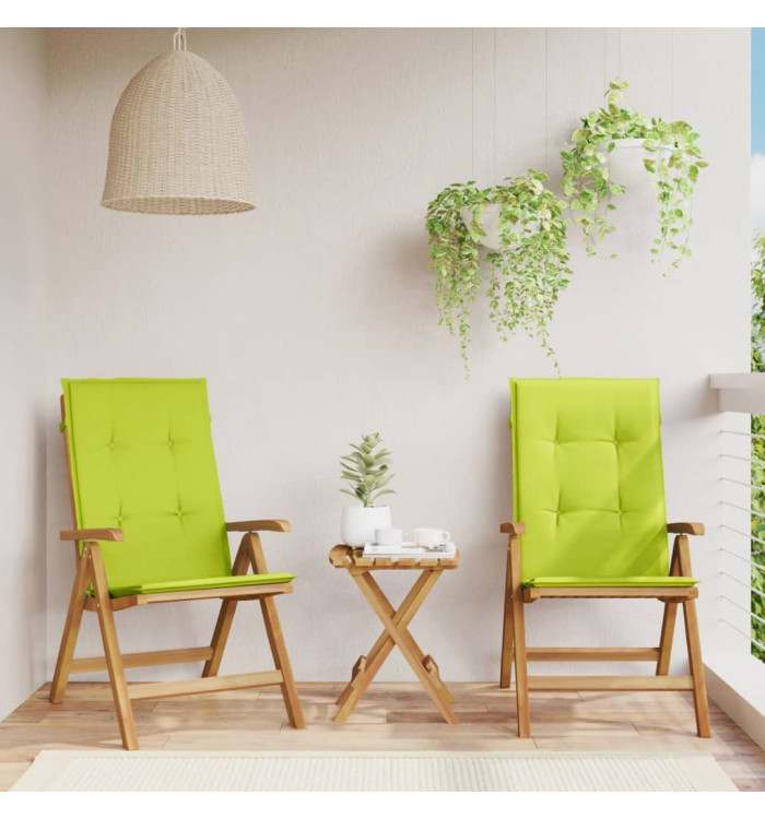 Chaises de jardin inclinables lot de 2 et coussins teck massif | Mobilier & Déco
