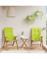 Chaises de jardin inclinables lot de 2 et coussins teck massif | Mobilier & Déco