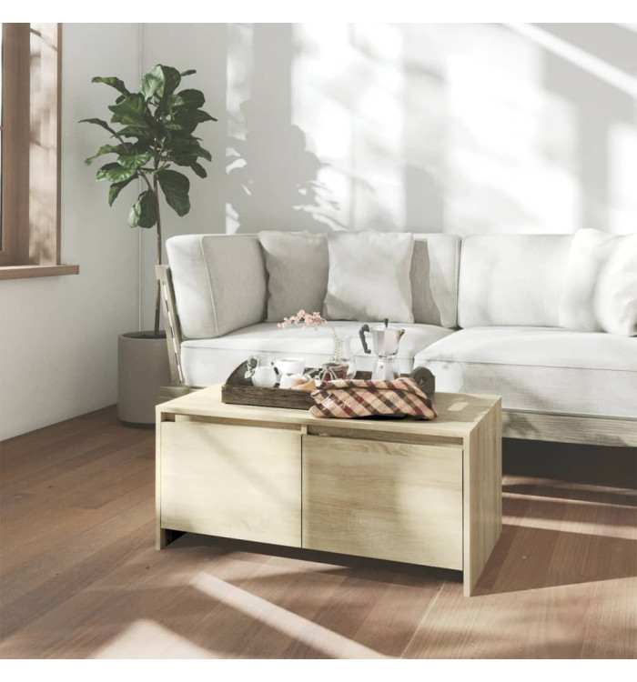 Table basse chêne sonoma 90x50x41,5 cm bois d'ingénierie | Mobilier & Déco