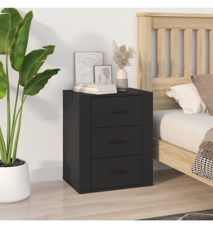 Table de chevet Noir 50x36x60 cm Bois d’ingénierie | Mobilier & Déco