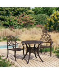 Ensemble de bistro 3 pcs Aluminium coulé Bronze | Mobilier & Déco