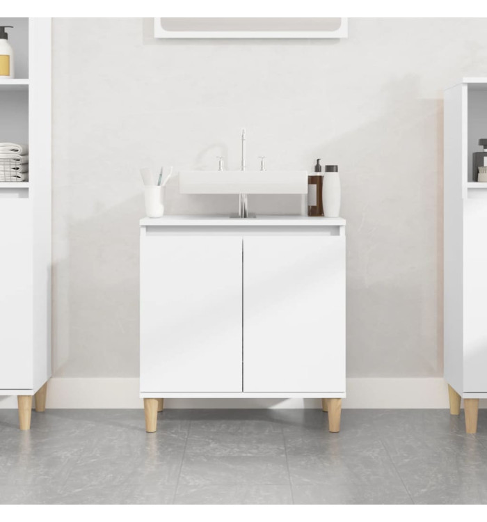 Meuble d'évier blanc 58x33x60 cm bois d'ingénierie | Mobilier & Déco