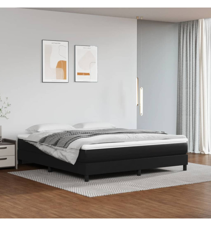 Matelas de lit à ressorts ensachés Noir 180x200x20cm Similicuir | Mobilier & Déco