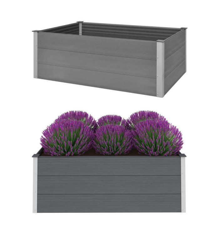 Lit surélevé de jardin WPC 150x100x54 cm Gris | Mobilier & Déco