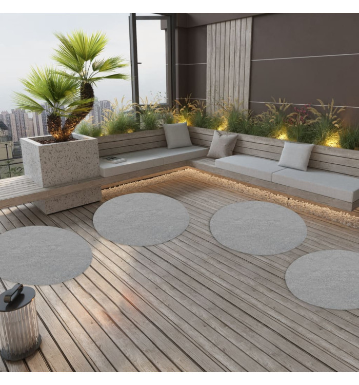 Gazon artificiel avec picots Dia.130 cm Gris Rond | Mobilier & Déco