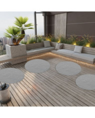 Gazon artificiel avec picots Dia.130 cm Gris Rond | Mobilier & Déco