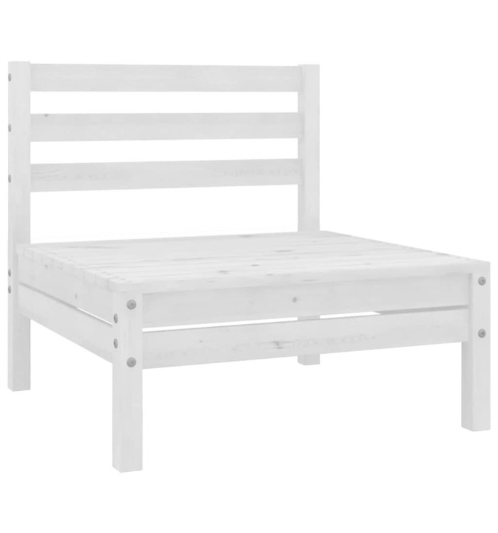 Canapé central de jardin blanc bois de pin massif | Mobilier & Déco