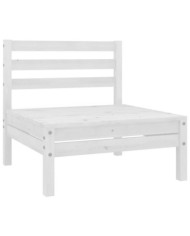 Canapé central de jardin blanc bois de pin massif | Mobilier & Déco