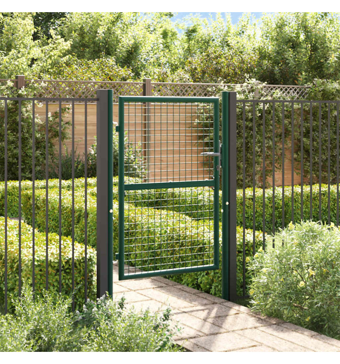 Portail de clôture acier 100x125 cm vert | Mobilier & Déco