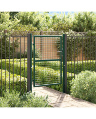 Portail de clôture acier 100x125 cm vert | Mobilier & Déco