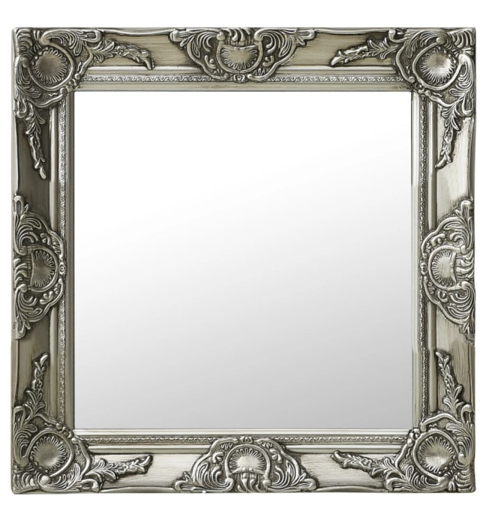 Miroir mural style baroque 50x50 cm Argenté | Mobilier & Déco