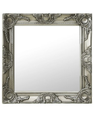 Miroir mural style baroque 50x50 cm Argenté | Mobilier & Déco