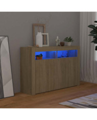 Buffet avec lumières LED chêne sonoma 115,5x30x75 cm | Mobilier & Déco