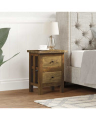 Table de chevet bois massif d'acajou 40x30x51 cm | Mobilier & Déco