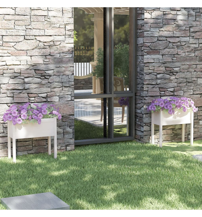 Jardinières 2 pcs Blanc 70x31x70 cm Bois de pin massif | Mobilier & Déco