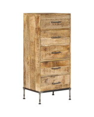 Coffre à tiroirs 45x35x106 cm Bois de manguier massif | Mobilier & Déco
