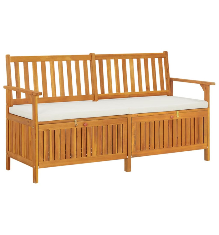 Banc de rangement avec coussin 148 cm Bois d'acacia solide | Mobilier & Déco
