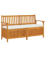 Banc de rangement avec coussin 148 cm Bois d'acacia solide | Mobilier & Déco