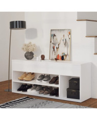 Banc à chaussures Blanc 105x30x45 cm Bois d'ingénierie | Mobilier & Déco
