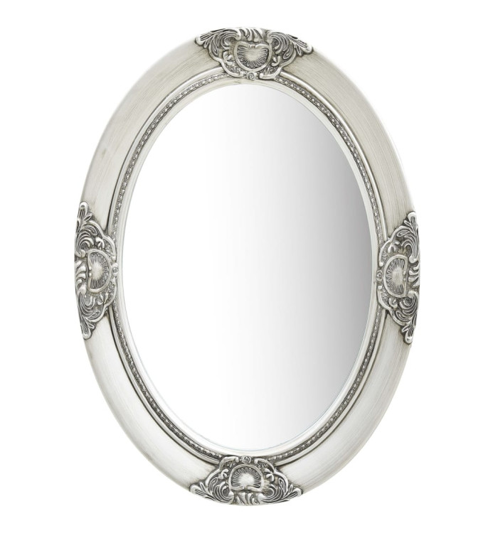 Miroir mural style baroque 50x70 cm Argenté | Mobilier & Déco