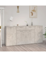 Buffet Gris béton 160x36x75 cm Bois d'ingénierie | Mobilier & Déco