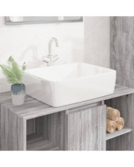 Lavabo blanc 48x37x13 cm céramique rectangle | Mobilier & Déco