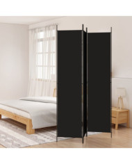 Cloison de séparation 3 panneaux Noir 150x220 cm Tissu | Mobilier & Déco