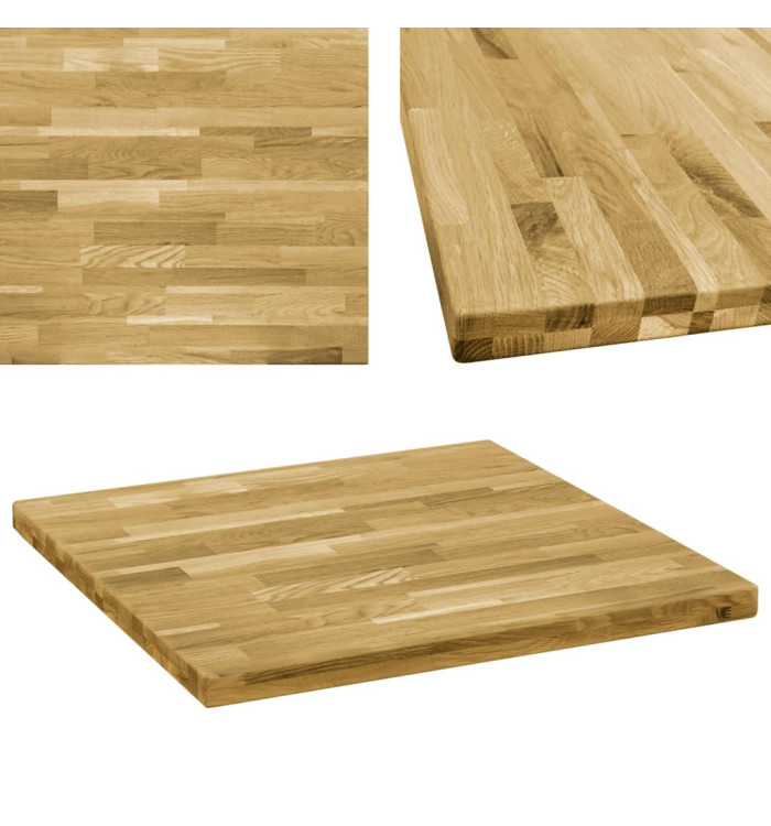 Dessus de table Bois de chêne massif Carré 44 mm 80x80 cm | Mobilier & Déco