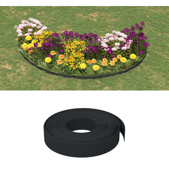 Bordure de jardin noir 10 m 10 cm polyéthylène | Mobilier & Déco