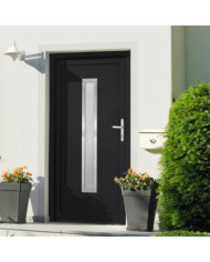 Porte d'entrée anthracite 108x200 cm PVC | Mobilier & Déco