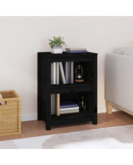 Bibliothèque Noir 50x35x68 cm Bois de pin massif | Mobilier & Déco