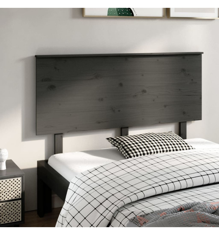 Tête de lit Gris 144x6x82,5 cm Bois massif de pin | Mobilier & Déco
