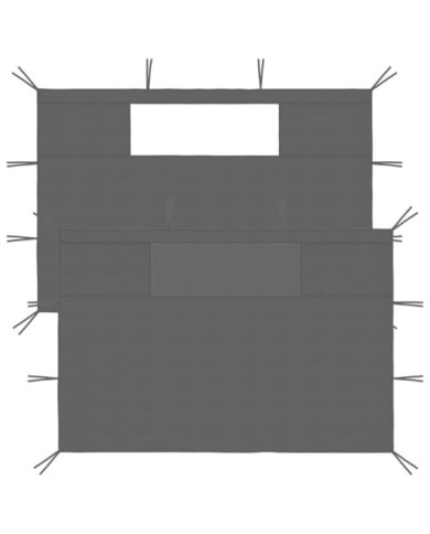 Parois latérales de belvédère avec fenêtres 2 pcs Anthracite | Mobilier & Déco