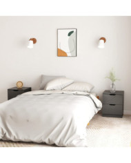 Tables de chevet 2 pcs Gris 40x40x50 cm bois d’ingénierie | Mobilier & Déco