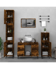 Ensemble de meubles de salle de bain 3 pcs Chêne fumé | Mobilier & Déco