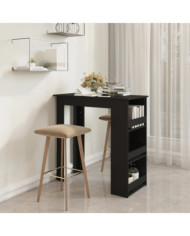 Table de bar et rangement Noir 102x50x103,5cm Bois d'ingénierie | Mobilier & Déco
