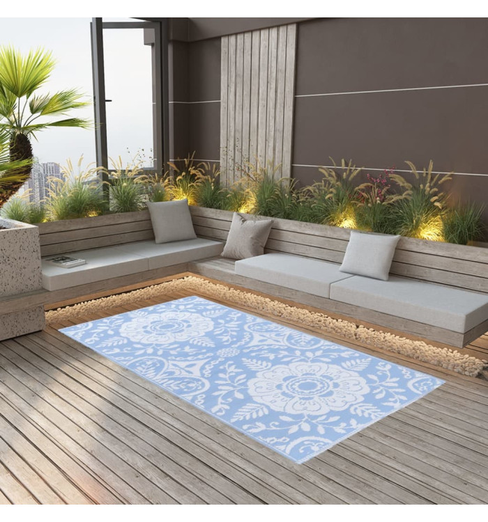 Tapis d'extérieur ARAKIL Bleu azuré 80x150 cm PP | Mobilier & Déco