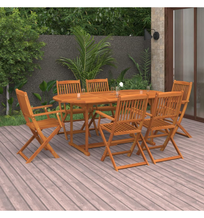 Ensemble à manger de jardin 7 pcs bois massif d'acacia | Mobilier & Déco