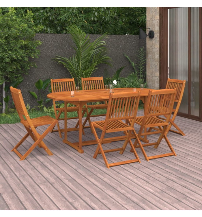 Ensemble à manger de jardin 7 pcs bois massif d'acacia | Mobilier & Déco