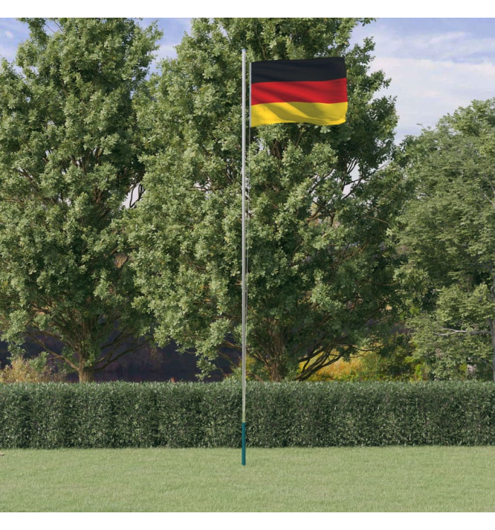 Drapeau de l'Allemagne et mât 6,23 m Aluminium | Mobilier & Déco