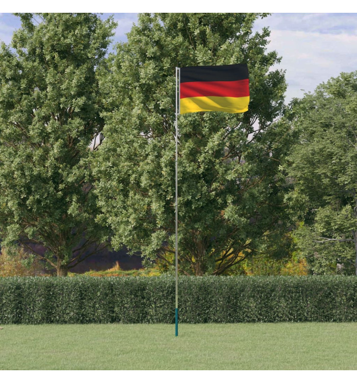 Drapeau de l'Allemagne et mât 5,55 m Aluminium | Mobilier & Déco