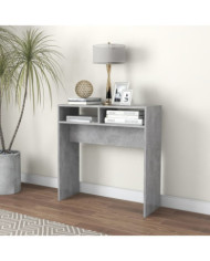 Table console gris béton 78x30x80 cm bois d'ingénierie | Mobilier & Déco