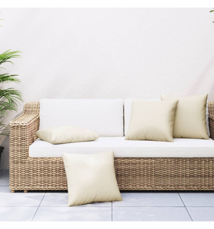Coussins de canapé lot de 4 crème 40x40 cm tissu | Mobilier & Déco