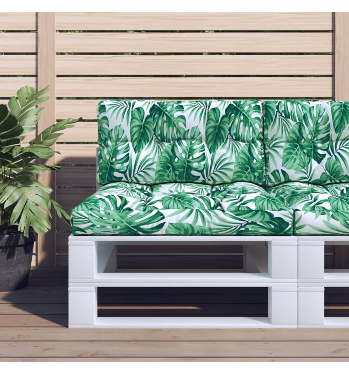 Coussins de palette lot de 2 motif de feuilles tissu | Mobilier & Déco