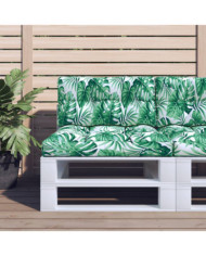 Coussins de palette lot de 2 motif de feuilles tissu | Mobilier & Déco