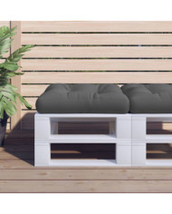 Coussin de palette anthracite 60x61,5x10 cm tissu | Mobilier & Déco