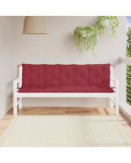 Coussins de banc de jardin lot de 2 rouge bordeaux tissu Oxford | Mobilier & Déco